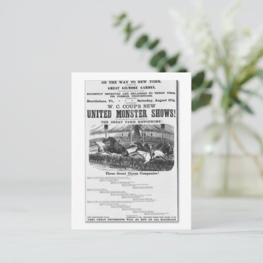 W.C.クーデターの新しいモンスター統一されたが広告を表示 ポストカード (スタンド正面)