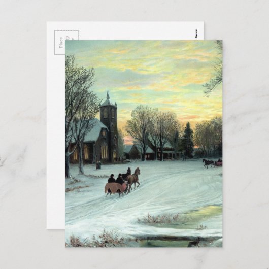 W.C. Bauer著クリスマスイブからの シーズンポストカード (正面/裏面)