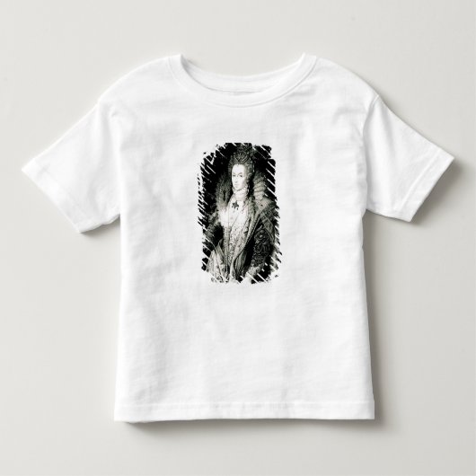 W.Derbyによって描かれ、刻まれるエリザベス女王一世 トドラーTシャツ (正面)