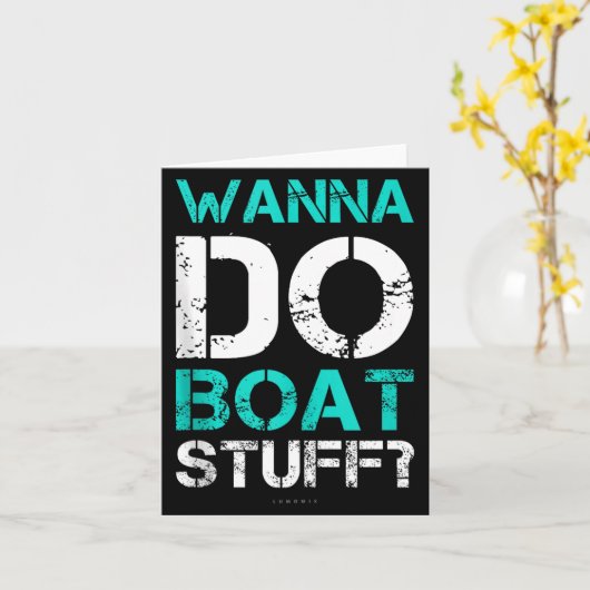 W Do Boat Stuff Tanks Funny Cruise Lake Vacation T カード (黄色い花)