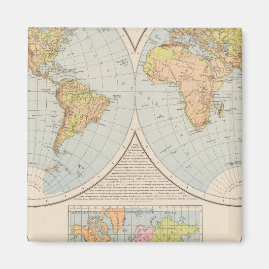 W, Eハルブゲル世界地図 マグネット (正面)
