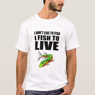 w/Firetiger Muskieの前部住む魚デザイン Tシャツ