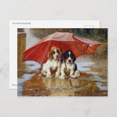 W.H.まで雲転がを待て。可愛い犬をトロッドに入れる ポストカード (正面/裏面)