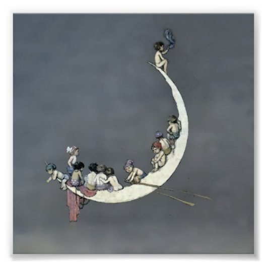 W Heath Robinson著「月の最初の航海」 フォトプリント (正面)