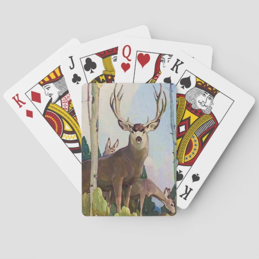 W Herbert Duntonによる“Mule Deer Buck and Doe” トランプ (裏面)