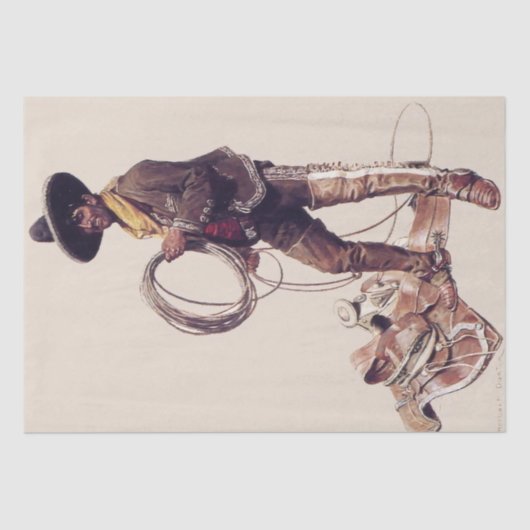 W Herbert Dunton著「メキシコのカウボーイ」 薄葉紙 (正面)