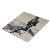 W Herbert Dunton著「鹿ハンター」 タイル (側面)