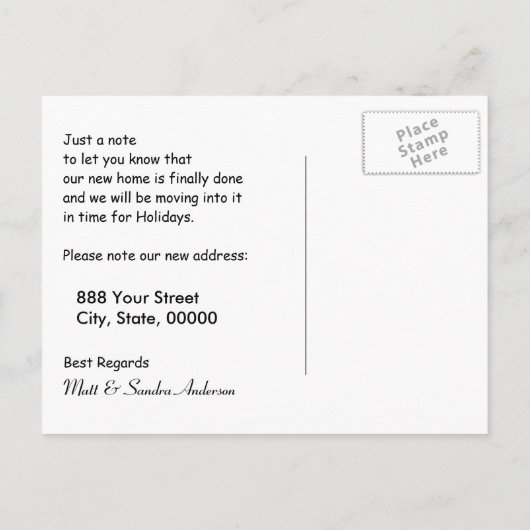 W House Map Replaceを自分のマップで移動した 案内ポストカード (裏面)