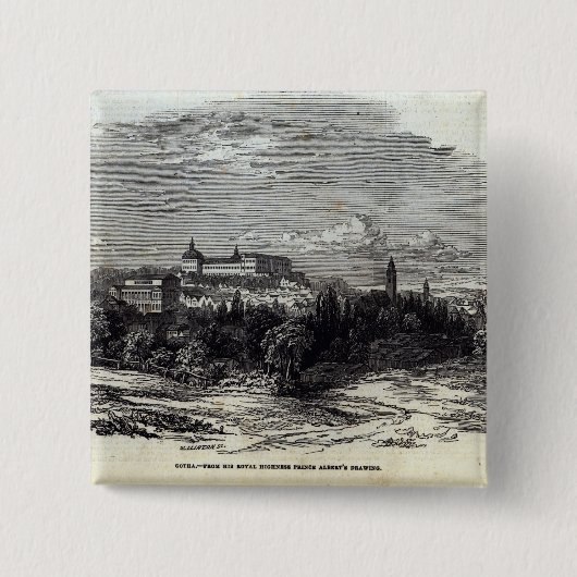 W.J. Lintonが刻むGotha 缶バッジ (正面)