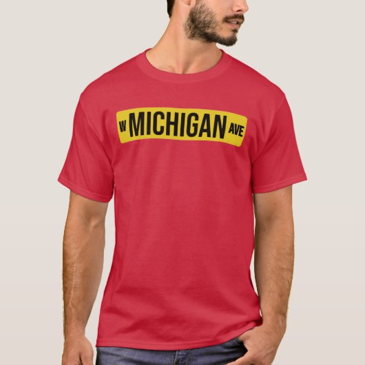 W MICHIGAN AVE black WESTERN MICHIGAN Tシャツ (正面)
