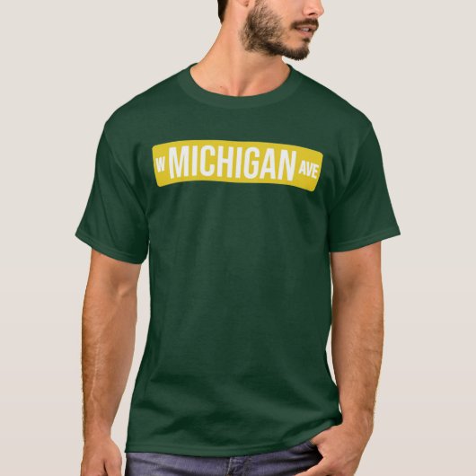 W MICHIGAN AVE white WESTERN MICHIGAN Tシャツ (正面)