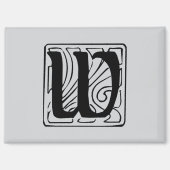 W Monogramm schwarz マグネット (正面)