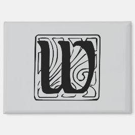 W Monogramm schwarz マグネット