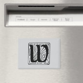 W Monogramm schwarz マグネット (インサイチュ (食洗機))