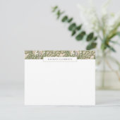 W. Morris Green Floral Top Border Stationery card 招待状 (スタンド正面)