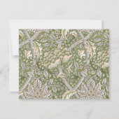 W. Morris Green Floral Top Border Stationery card 招待状 (裏面)