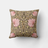 W Morris Pimpernelパターン（ピンク&セピア） クッション (裏面)