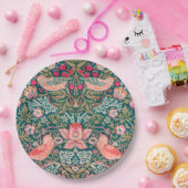 W Morris Pink Strawberry Thief ペーパープレート (パーティー)