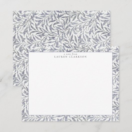 W. MORRIS WILLOW BOUGH LIGHT BLUE/GRAY NOTE CARD 招待状 (正面/裏面)
