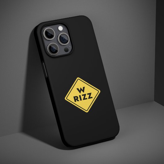 W rizz US警告サイン ジョーク 楽しい名言 iPhoneケース