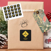 W rizz US warning sign Meme Funny Quote スクエアシール