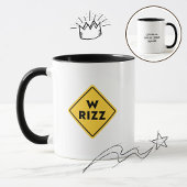 W rizz US warning sign Meme Funny Quote マグカップ