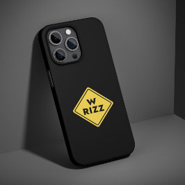 W rizz US warning sign Meme Funny Quote iPhone 15 Proケース