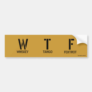 W T F バンパーステッカー