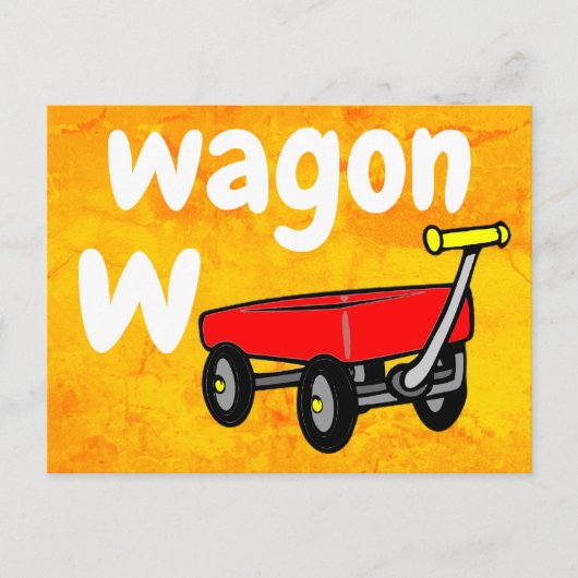 w - wagonフラッシュカード ポストカード (正面)