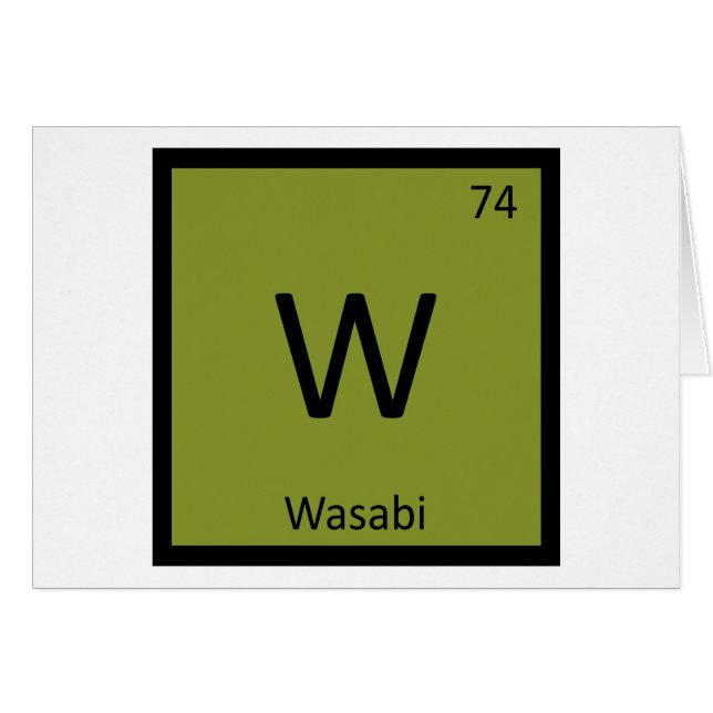 W - Wasabi化学周期表の記号 (正面横)