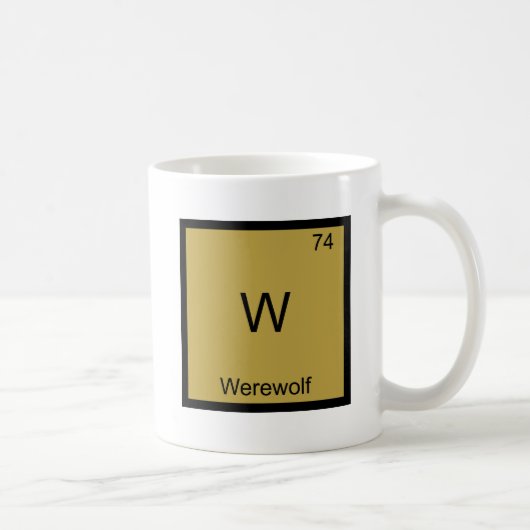 W - Werwolf化学素おもしろい子シンボルT型 コーヒーマグカップ (右)