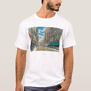 WAの通りの都心のショッピング地区場面 Tシャツ