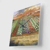 WAスカギットバレーチューリップフィールドズ春ドリーミング スクエア壁時計 (傾斜)