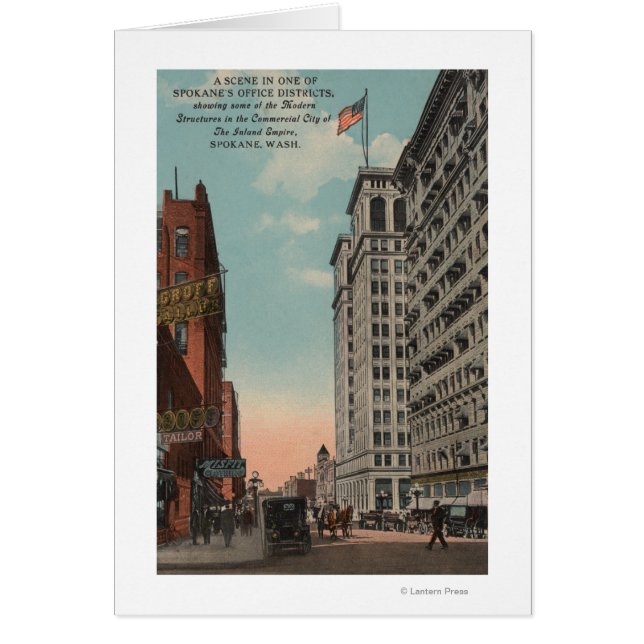 WAスポケーン – ホーセアーツのあるダウンタウンビュー (正面)