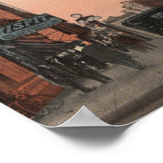 WAスポケーン – ホーセアーツのあるダウンタウンビュー ポスター (角)