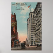 WAスポケーン – ホーセアーツのあるダウンタウンビュー ポスター (正面)