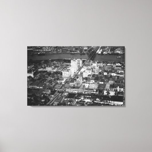 WAタコマ航空からビジネス街の景色 キャンバスプリント (正面)