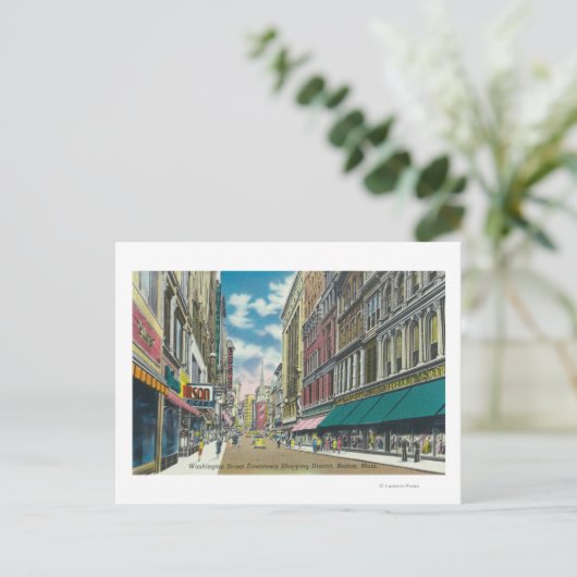 WA通りダウンタウンショッピングディストリクトシーン ポストカード (スタンド正面)