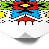 WA0011 Wall Art Bulgarian motif shevitsa red ポスター (角)