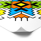 WA0012 Wall Art Bulgarian motif shevitsa orange ポスター (角)