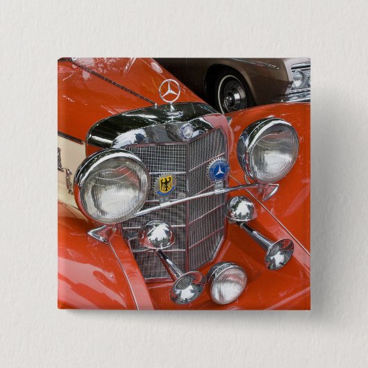 WA、シアトルのクラシックなドイツの自動車 缶バッジ (正面)