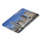 WA、シアトル、シアトルのスカイラインとフェリーボート マグネット (左側)