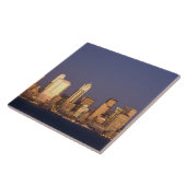 WA、シアトル、シアトル、スカイライン、エリオット·ベイ タイル (側面)