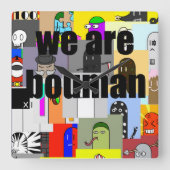 wa are bouman＃1 スクエア壁時計 (正面)