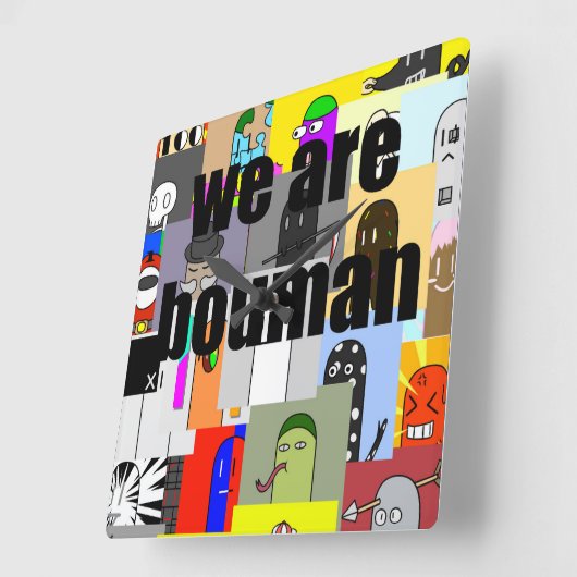 wa are bouman＃1 スクエア壁時計 (傾斜)