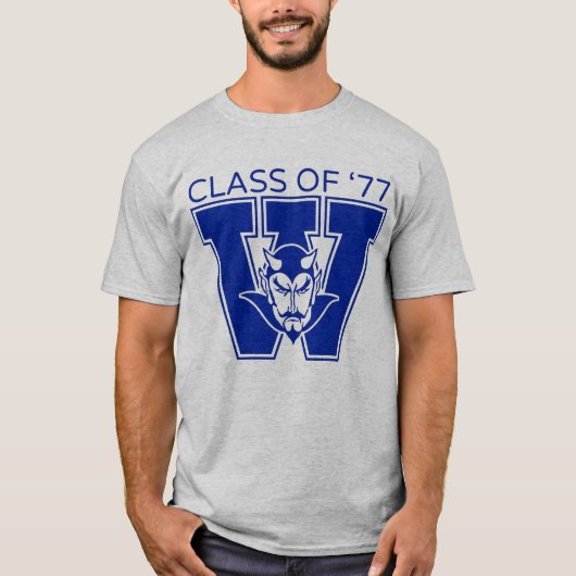 Wa-Hi 1977年卒業 グレーTシャツ Tシャツ (正面)