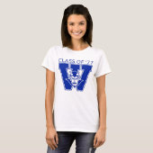 Wa-Hi 1977年卒 白 レディースTシャツ Tシャツ (正面フル)