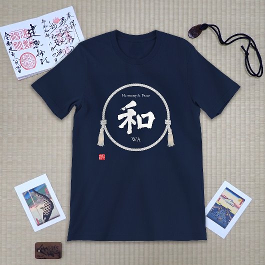 Wa – Japanese Harmony Kanji T-Shirt with kumihimo Tシャツ