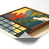 Wa – Quiet Window with White Cat ポスター (角)