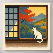 Wa – Quiet Window with White Cat ポスター (正面)